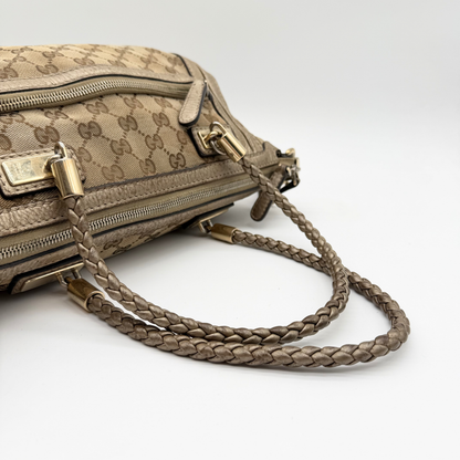 Gucci - Sac GG Canvas Beige Double Porté