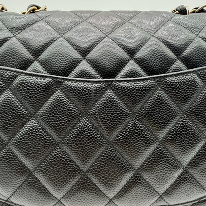 Chanel – Timeless Jumbo Simple Flap 30 cm Cuir Caviar Noir Doré