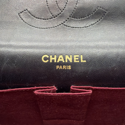 Chanel – Timeless Double Flap 25 cm Cuir d'Agneau Noir