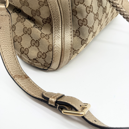 Gucci - Sac GG Canvas Beige Double Porté