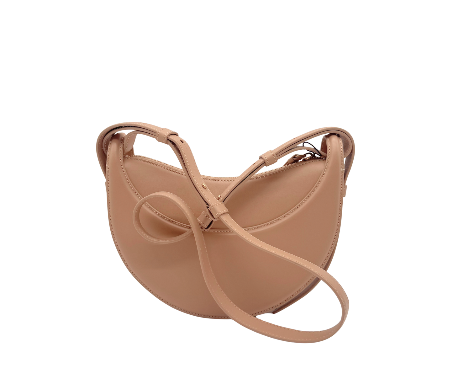 Polène – Sac demi-lune en cuir camel