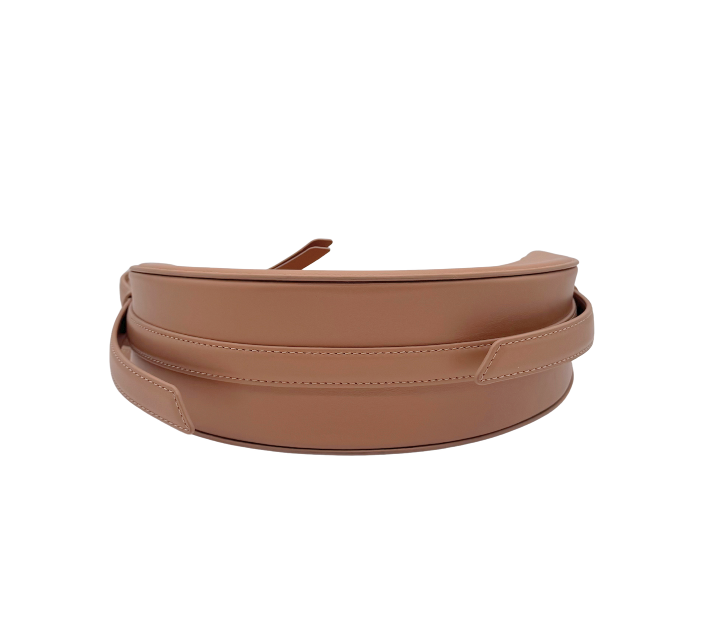 Polène – Sac demi-lune en cuir camel