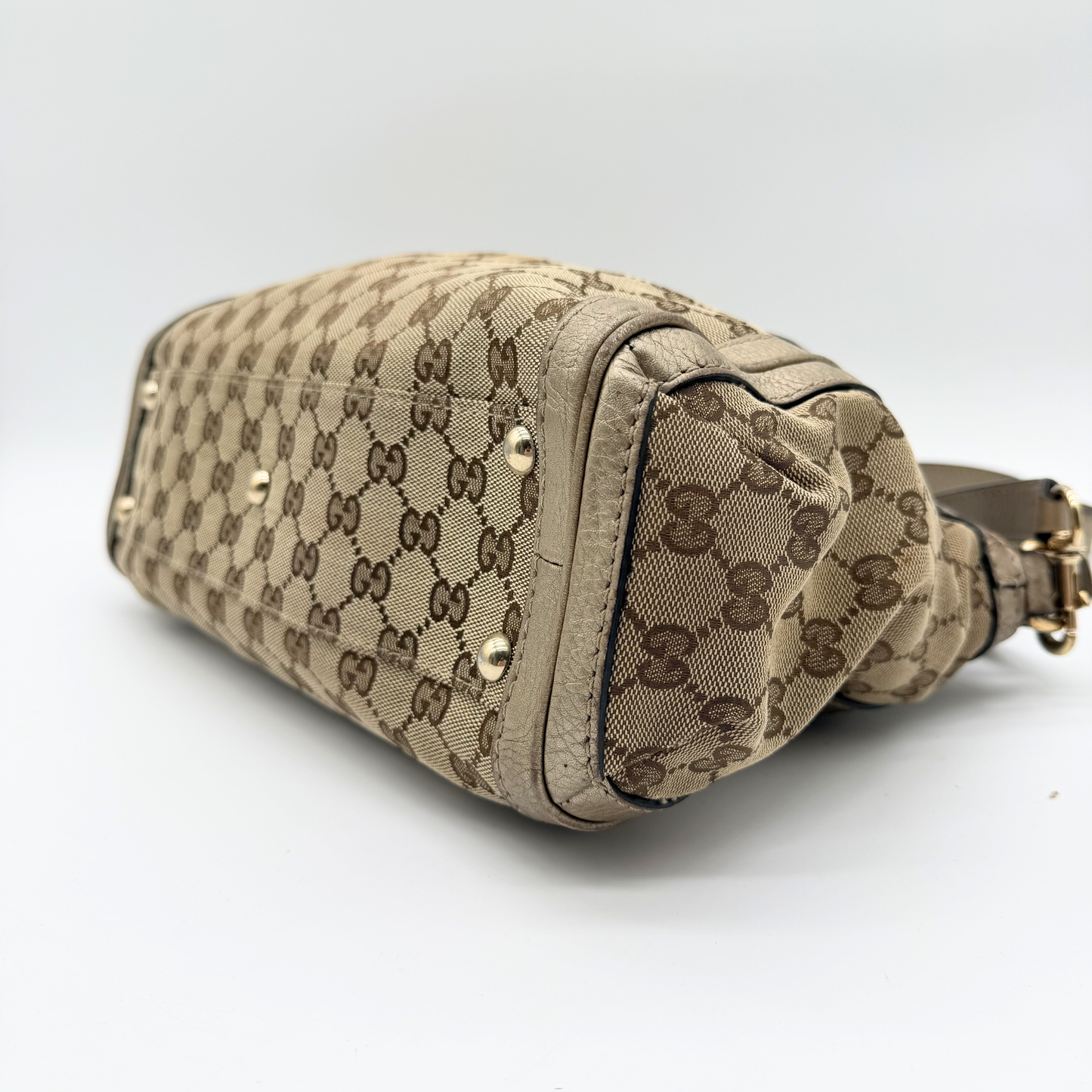 Gucci - Sac GG Canvas Beige Double Porté