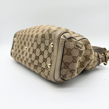 Gucci - Sac GG Canvas Beige Double Porté