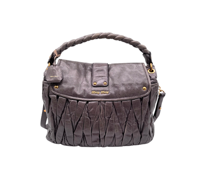 Miu Miu – Sac en Cuir Matelassé Marron