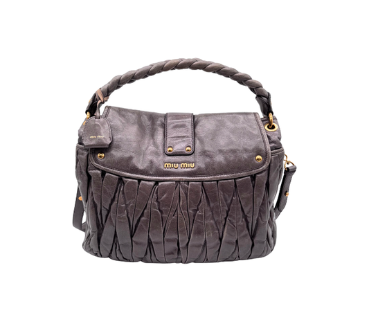 Miu Miu – Sac en Cuir Matelassé Marron
