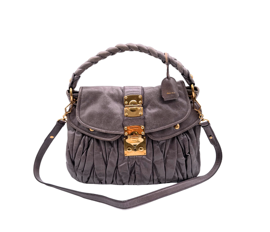 Miu Miu – Braune gesteppte Ledertasche