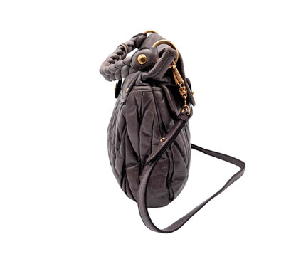 Miu Miu – Sac en Cuir Matelassé Marron