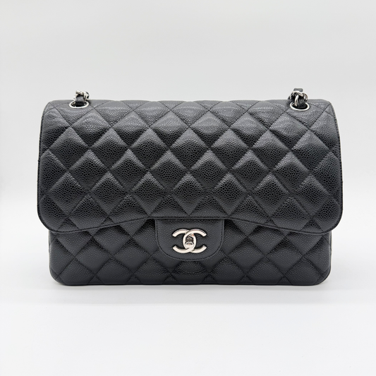 Chanel – Timeless Jumbo Double Flap 30 cm Cuir Caviar Noir