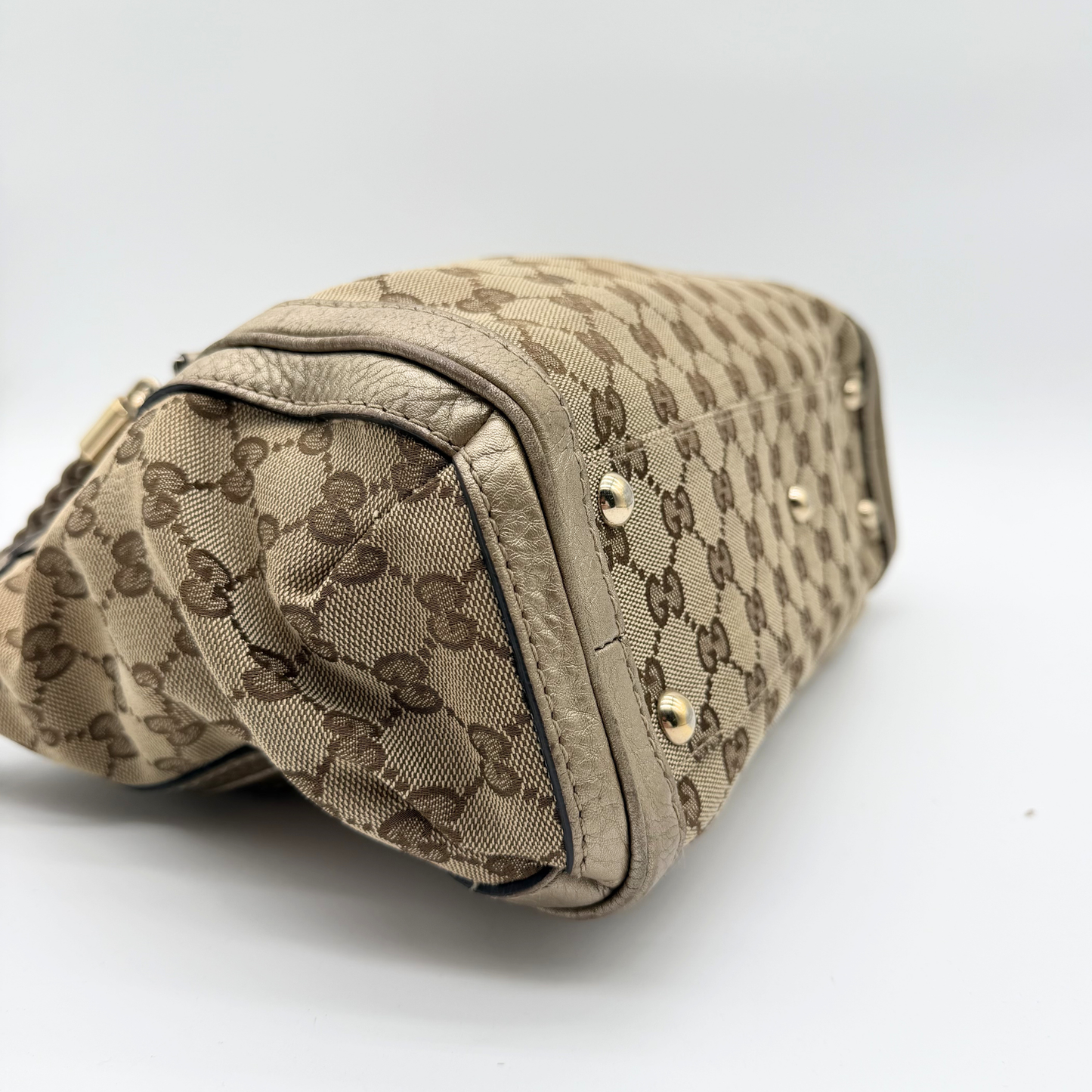 Gucci - Sac GG Canvas Beige Double Porté