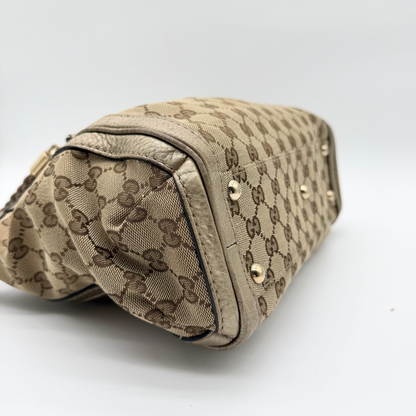 Gucci - Sac GG Canvas Beige Double Porté