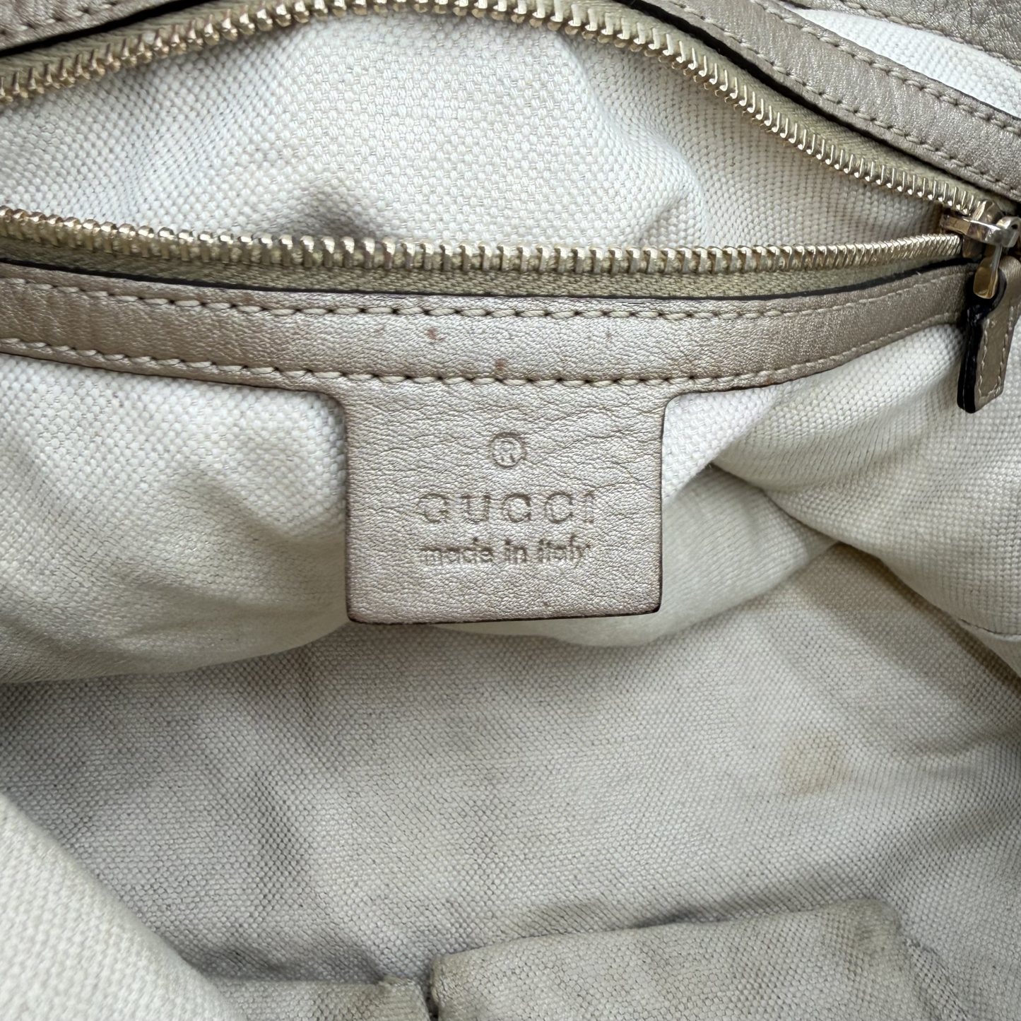 Gucci - Sac GG Canvas Beige Double Porté