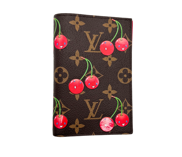Louis Vuitton x Takashi Murakami Cherry Passport Cover Brown Monogram