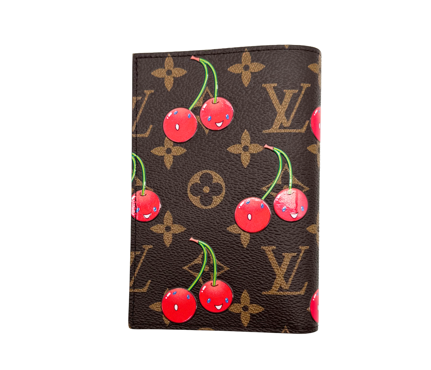 Louis Vuitton x Takashi Murakami Cherry Passport Cover Brown Monogram