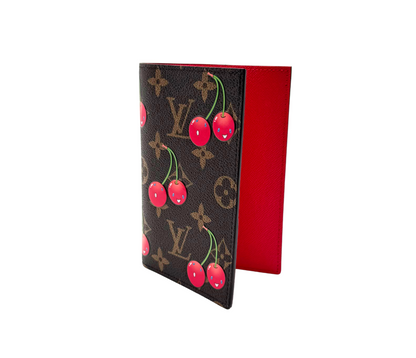 Louis Vuitton x Takashi Murakami Cherry Passport Cover Brown Monogram