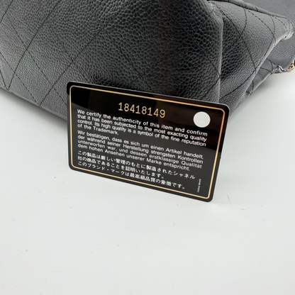 Chanel – Timeless Jumbo Simple Flap 30 cm Cuir Caviar Noir Doré