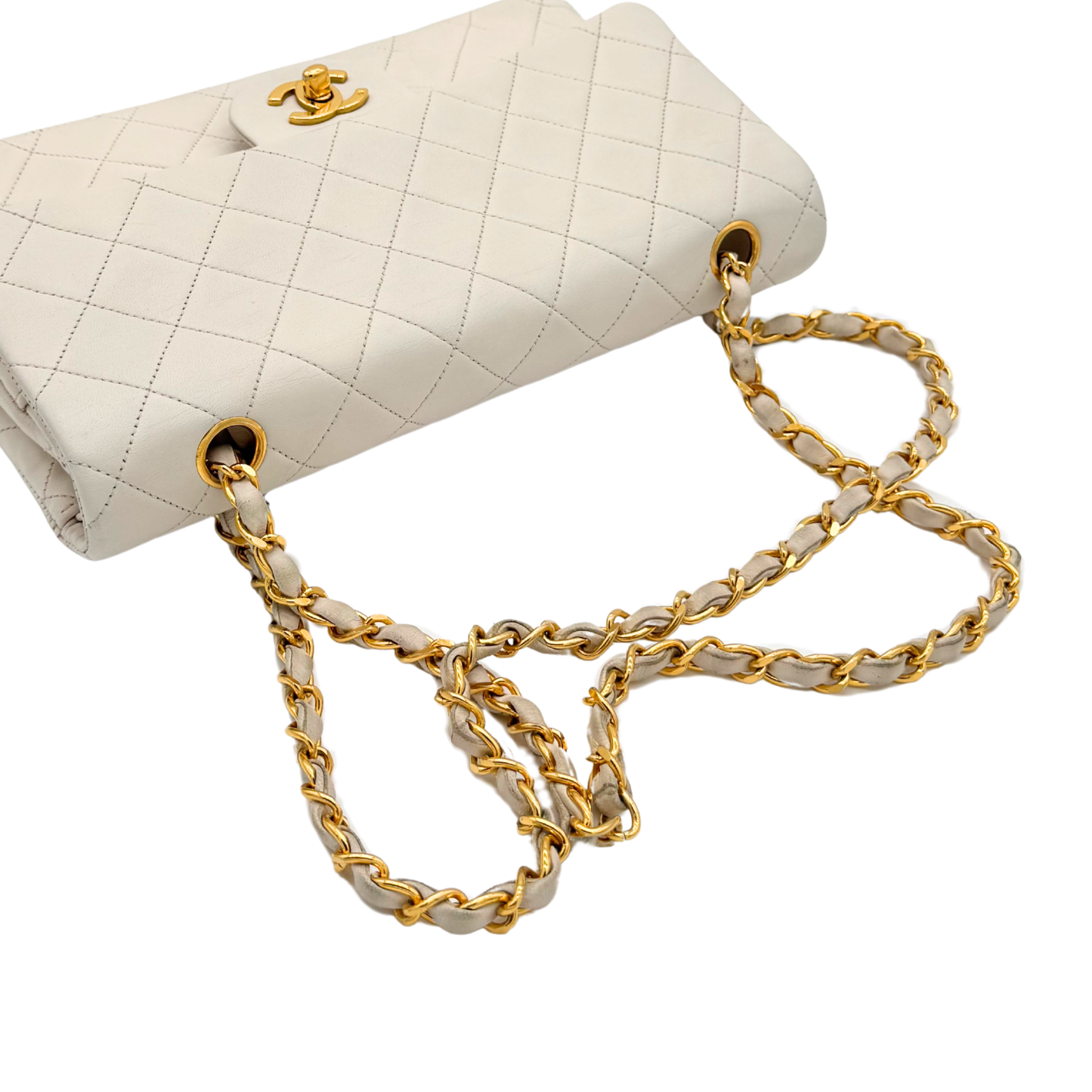 Chanel – Timeless Classique 25 cm Cuir Blanc