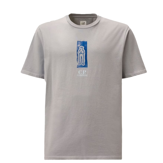 T-shirt C.P Company 24/1 Jersey Front and Back Logo Grey