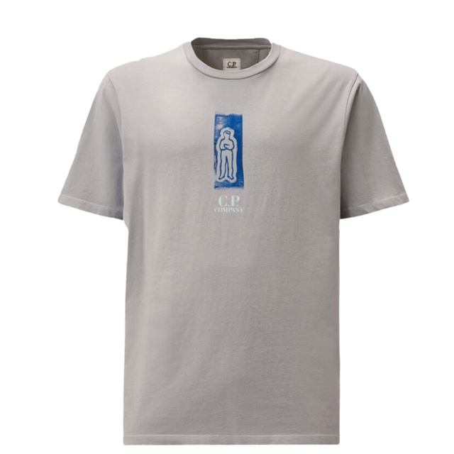 T-shirt C.P Company 24/1 Jersey Front and Back Logo Grey