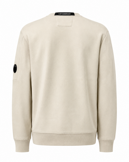 Sweat CP Company Diagonal Raised Fleece Lens Crewneck Beige