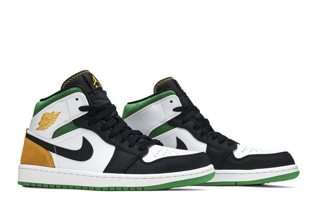 Air Jordan 1 Mid SE White Laser Orange Lucky Green