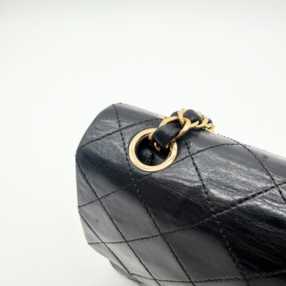 Chanel – Timeless Double Flap 23 cm Cuir Matelassé Noir