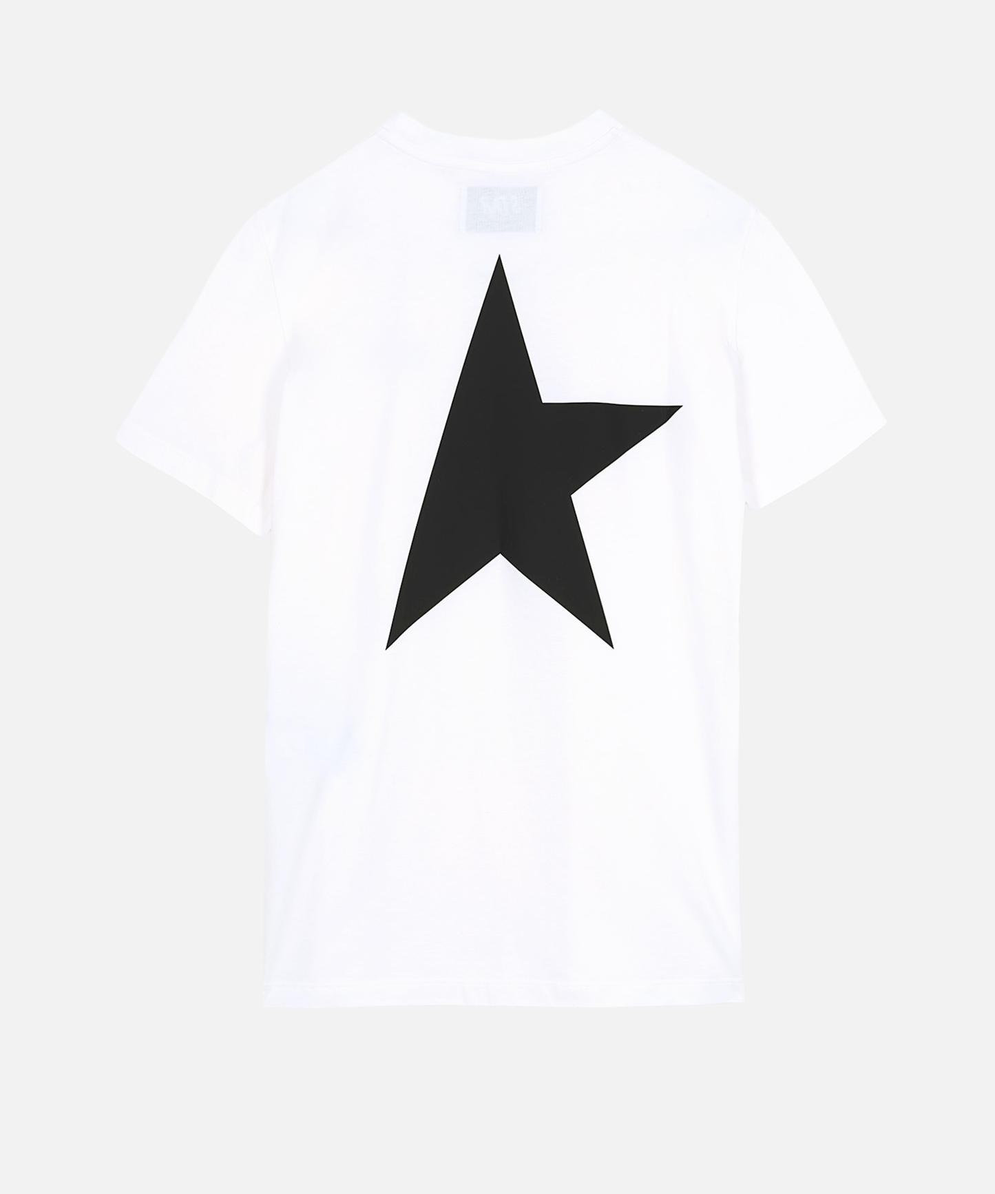 Golden Goose T-shirt blanc avec logo et étoile noirs contrastés