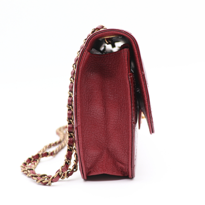 Chanel – Wallet on Chain Cuir Vernis Rouge Bordeaux