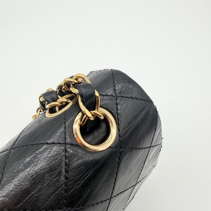 Chanel – Timeless Double Flap 23 cm Cuir Matelassé Noir