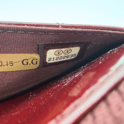Chanel – Wallet on Chain Cuir Vernis Rouge Bordeaux