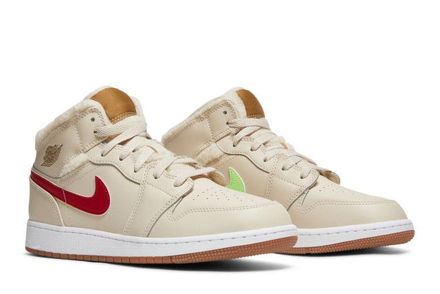 Air Jordan 1 Mid Fleece Pearl White