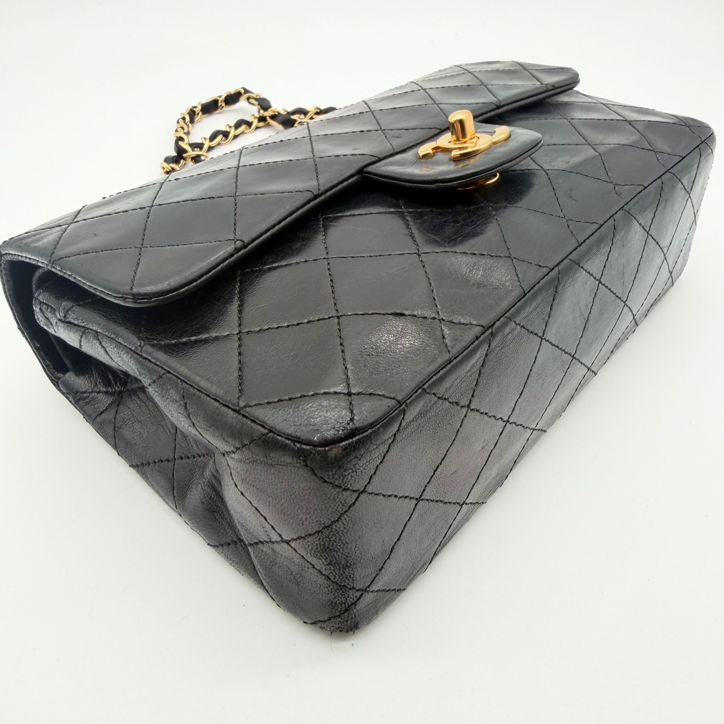 Chanel – Timeless Double Flap 23 cm Cuir Matelassé Noir