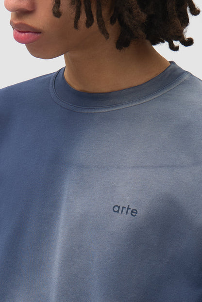 Longsleeve Stencil Sunfade bleu marine Arte Antwerp détail