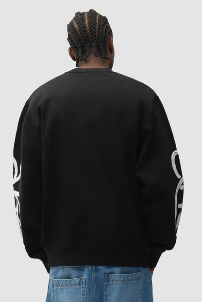 Sweat col rond Swirl noir Arte Antwerp porté