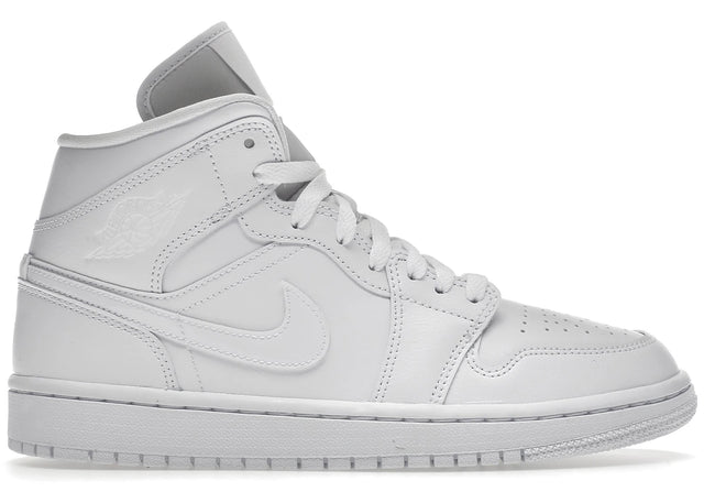 Air Jordan 1 Mid Triple White Patent Swoosh