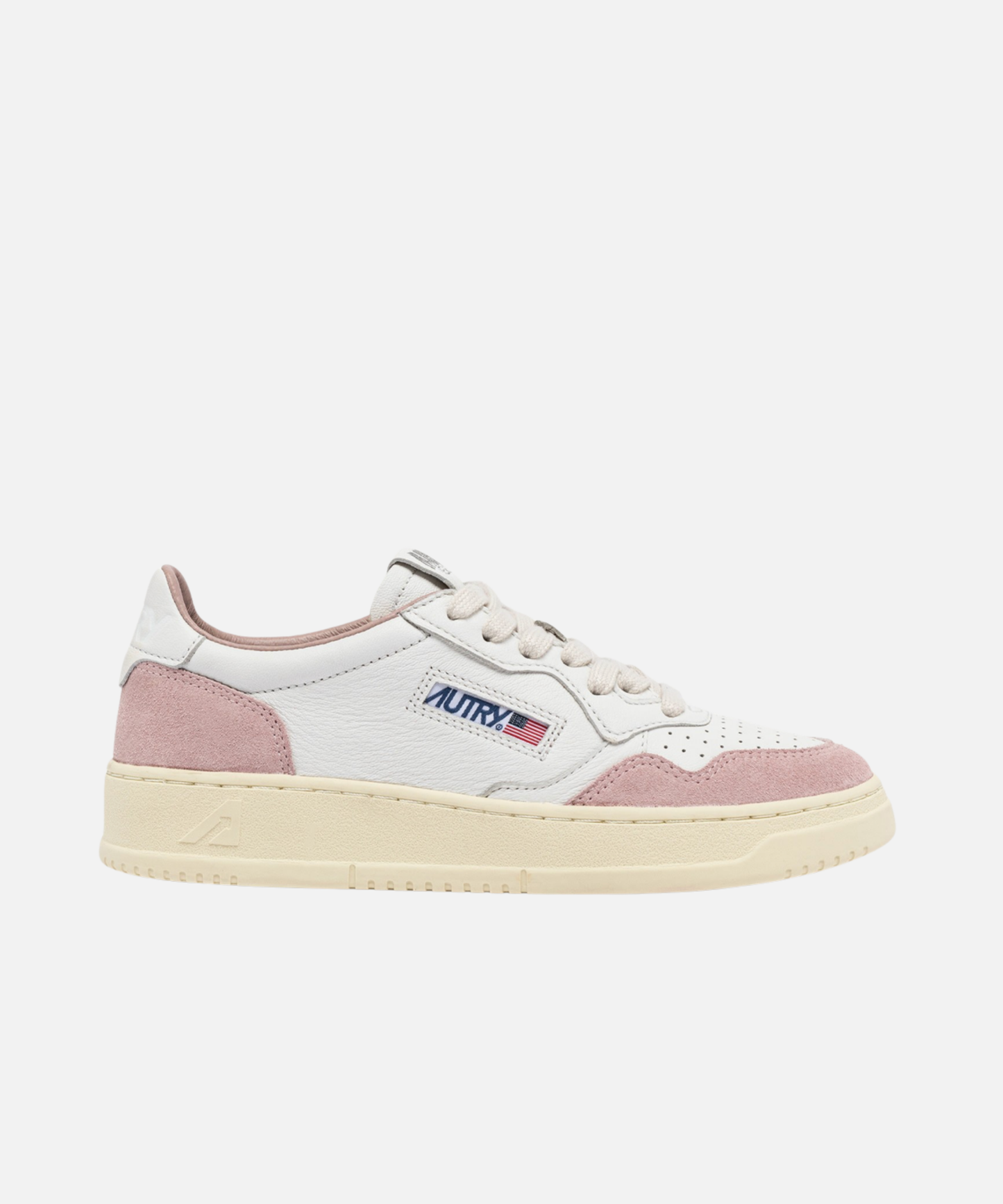 Autry Medalist Low sneakers in white nappa leather and powder suede