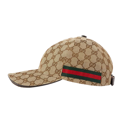 Gucci Casquette Toile GG Bande WEB beige/marron