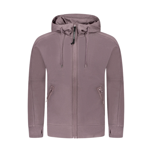 Sweatshirt zippé C.P. Company Diagonal Goggle à capuche Purple Dove