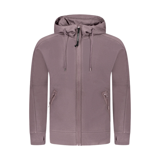 Sweatshirt zippé C.P. Company Diagonal Goggle à capuche Purple Dove