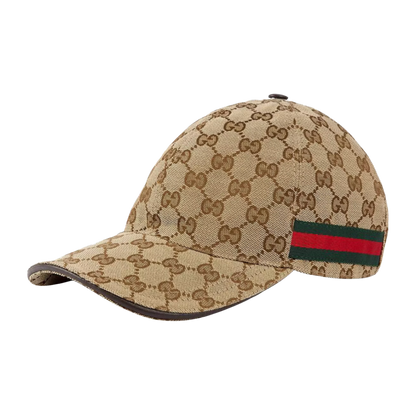 Gucci Casquette Toile GG Bande WEB beige/marron