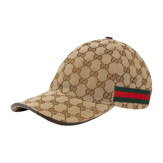 Gucci Casquette Toile GG Bande WEB beige/marron