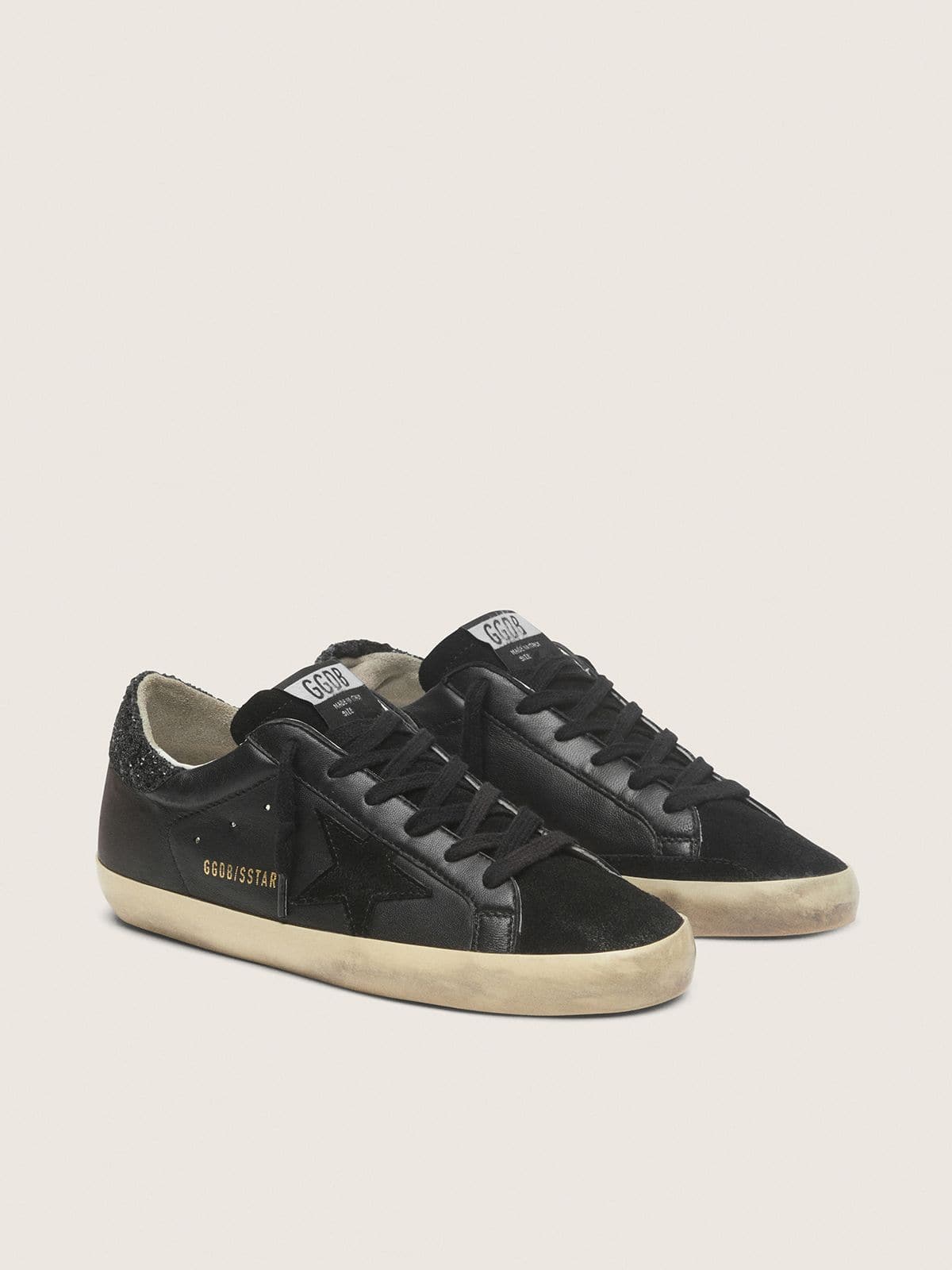 Golden Goose Super-Star nappa noir pailleté