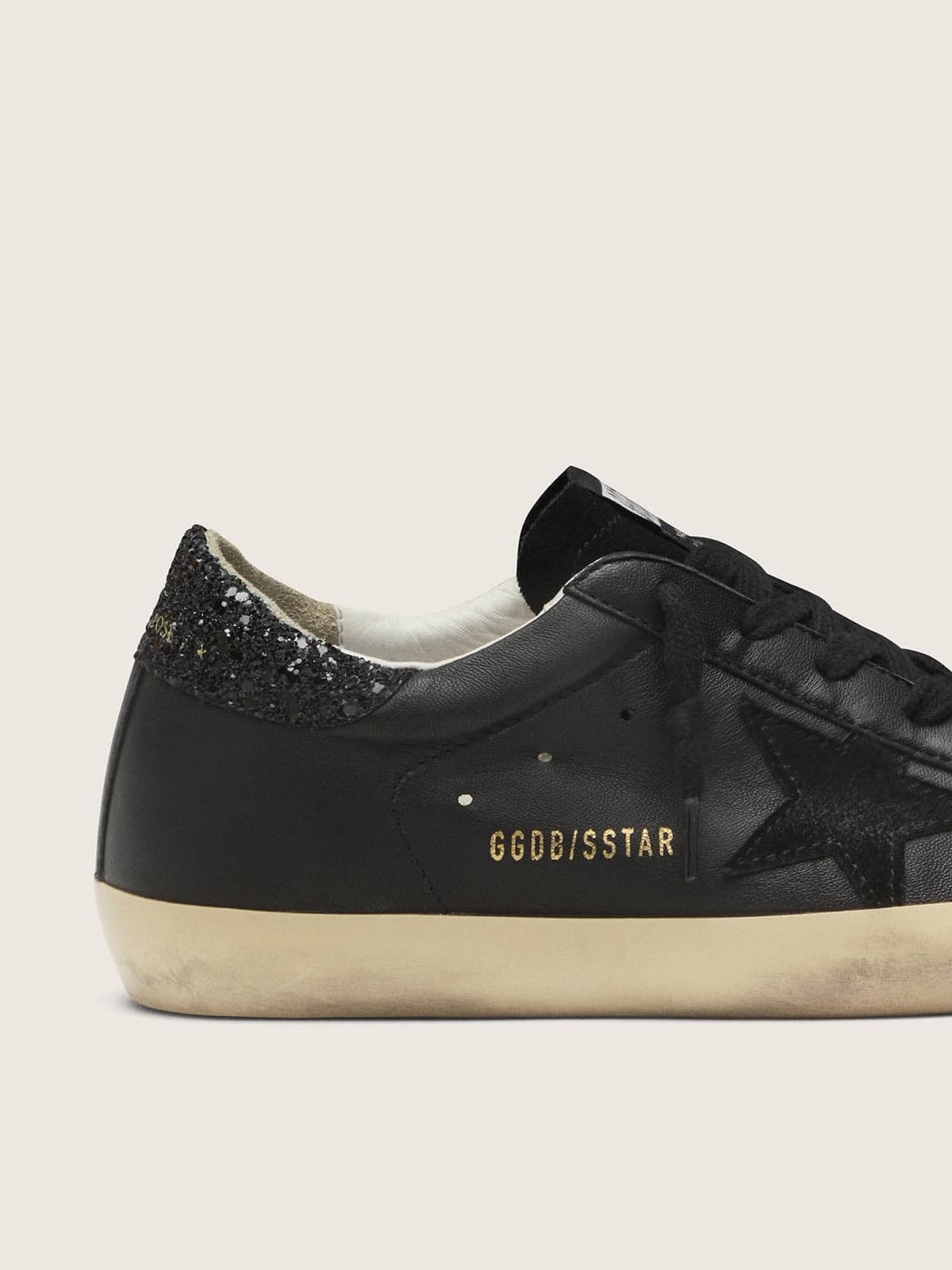 Golden Goose Super-Star nappa noir pailleté