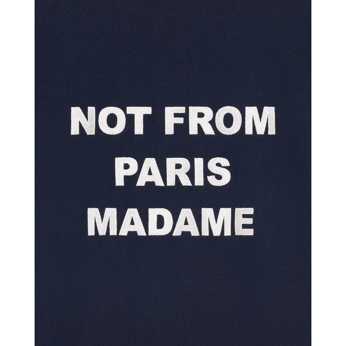 Sweat à capuche Drôle de Monsieur Slogan bleu marine broderie dans le dos