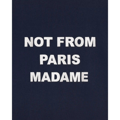 Sweat à capuche Drôle de Monsieur Slogan bleu marine broderie dans le dos