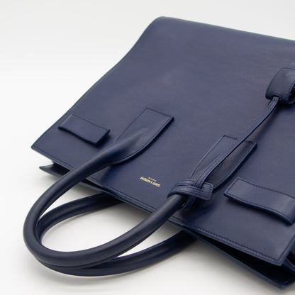 Saint Laurent Sac de Jour cuir bleu marine