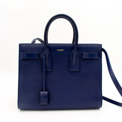 Saint Laurent Sac de Jour cuir bleu marine