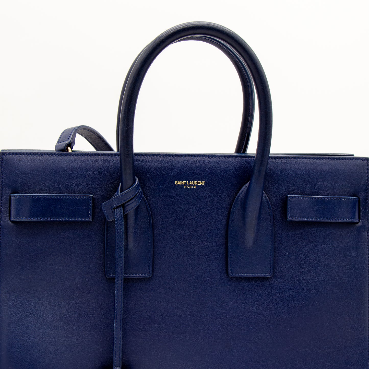 Saint Laurent Sac de Jour cuir bleu marine