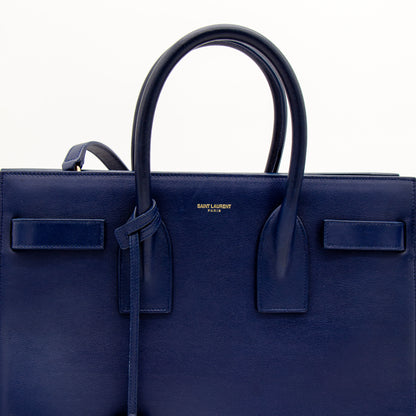 Saint Laurent Sac de Jour cuir bleu marine