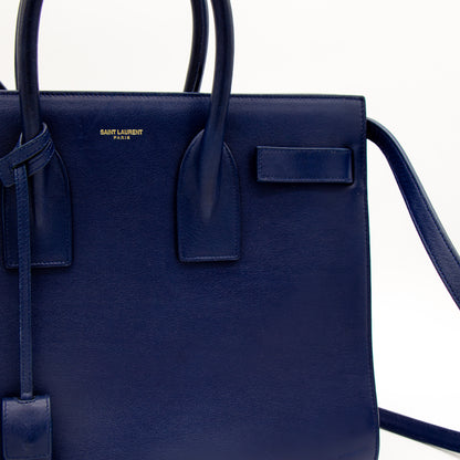 Saint Laurent Sac de Jour cuir bleu marine